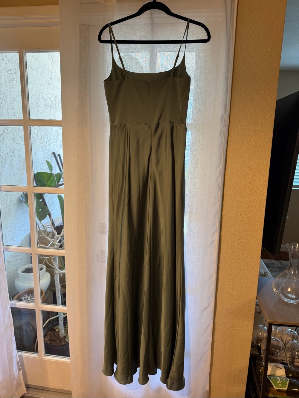Birdy Grey Mai Matte Satin Dress in Sea Foam with Spaghetti Straps - Picture 6 of 9